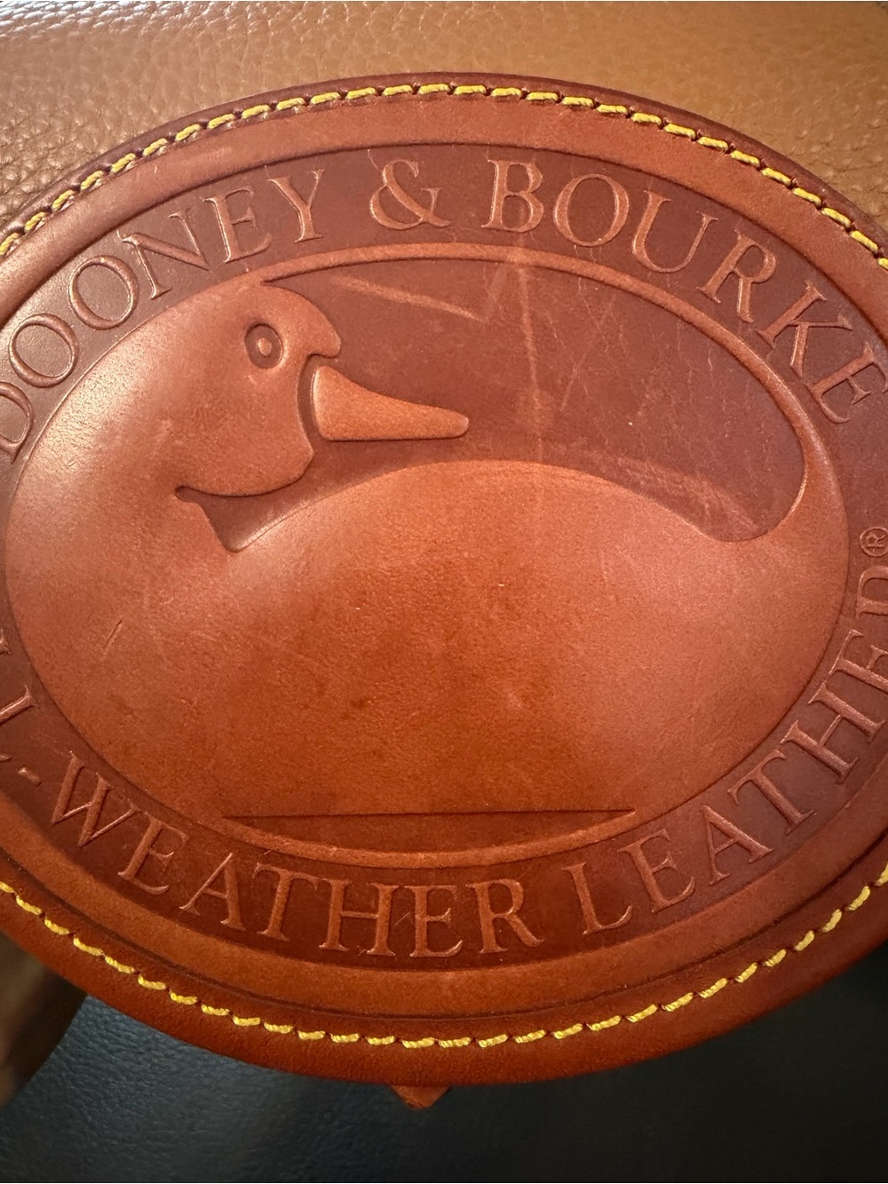 Dooney & Bourke Big Duck Brown Pebbled Leather Crossbody Saddle Bag - Picture 2 of 8